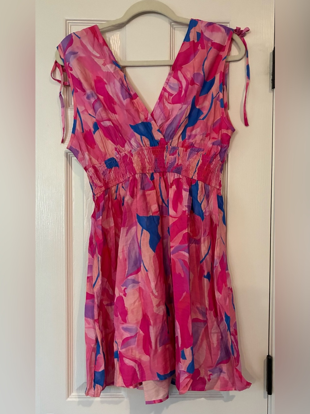 NWT Cupshe Pink & Blue Floral Dress - Picture 2 of 8